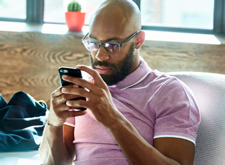 Man on phone in office